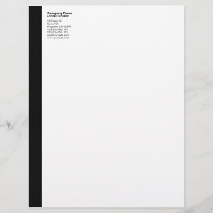 Black Left Sidebar Letterhead