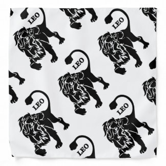 Black Leo Lion Zodiac Bandana