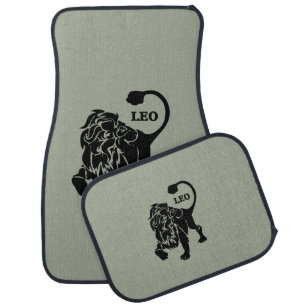 Black Leo Lion Zodiac Car and Truck Mats