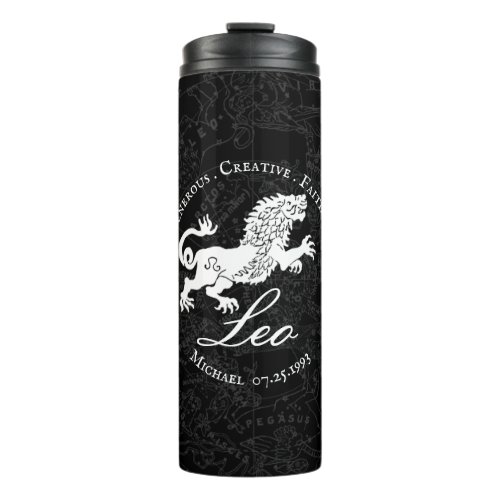 Black Leo Zodiac Personality Astrology Lion Sign Thermal Tumbler