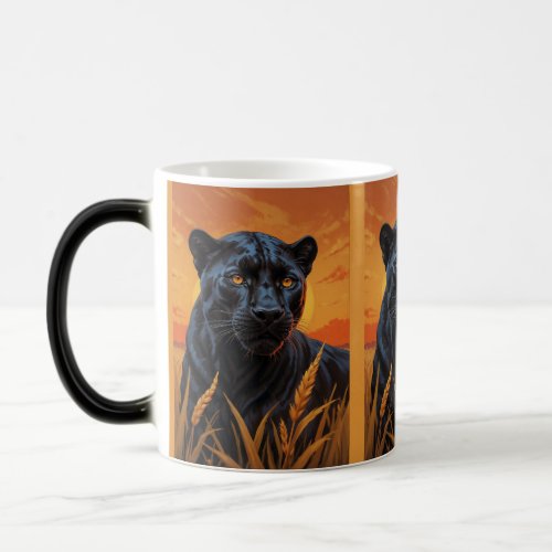 Black Leopard and African Savannah Magic Mug