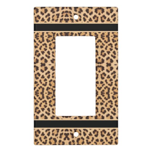Black Leopard Animal Print Safari Light Switch Cover