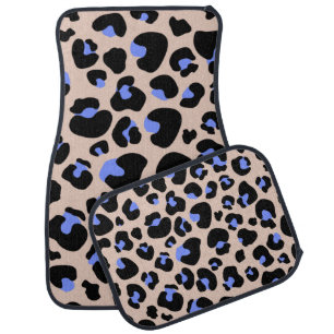 Black Leopard Cheetah Skin Print Pattern Car Floor Mat
