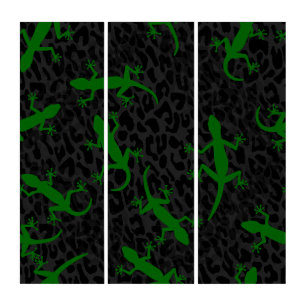 black leopard gecko print triptych