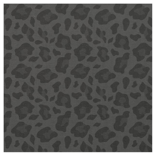 black leopard pattern animal print  fabric (Close Up)