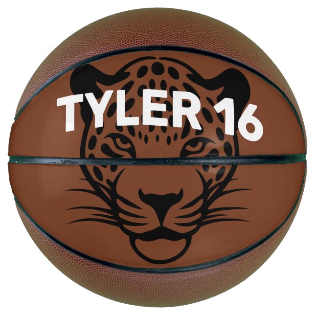 Black Leopard Personalize Basketball (Front)