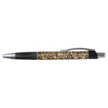 Black Leopard Print Black Ink Pen