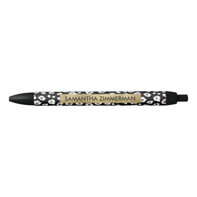 Black Leopard Print Pen (Front)