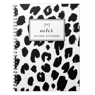 Black Leopard Print Personalized Notebook