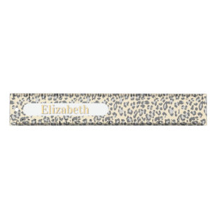 Black leopard print personalized ruler