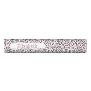 Black leopard print personalized ruler