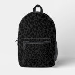 black leopard print printed backpack