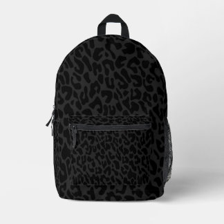 black leopard print printed backpack