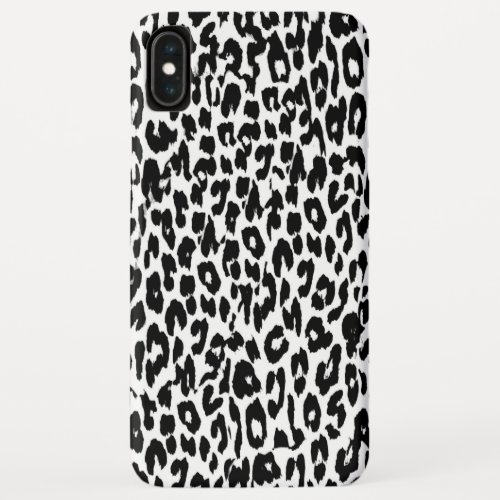 Black Leopard Print Skin Fur iPhone XS Max Case