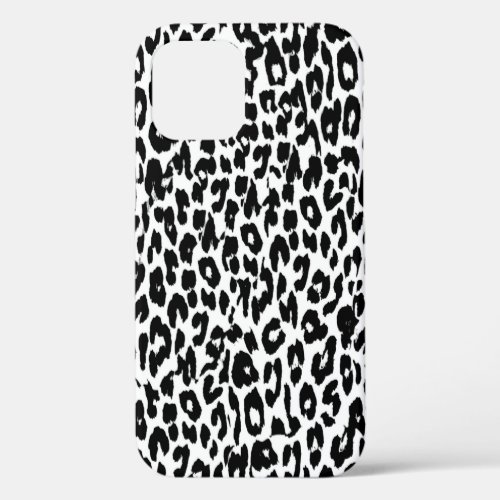 Black Leopard Print Skin Fur iPhone 12 Pro Case