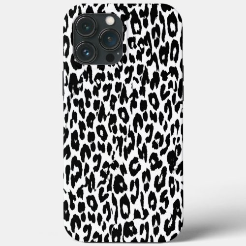 Black Leopard Print Skin Fur iPhone 13 Pro Max Case