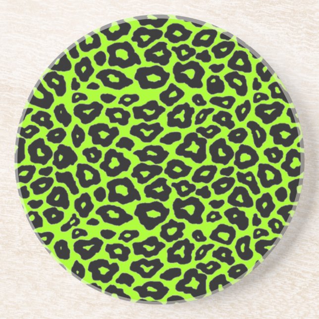 Black Leopard Sandstone Coaster (Front)