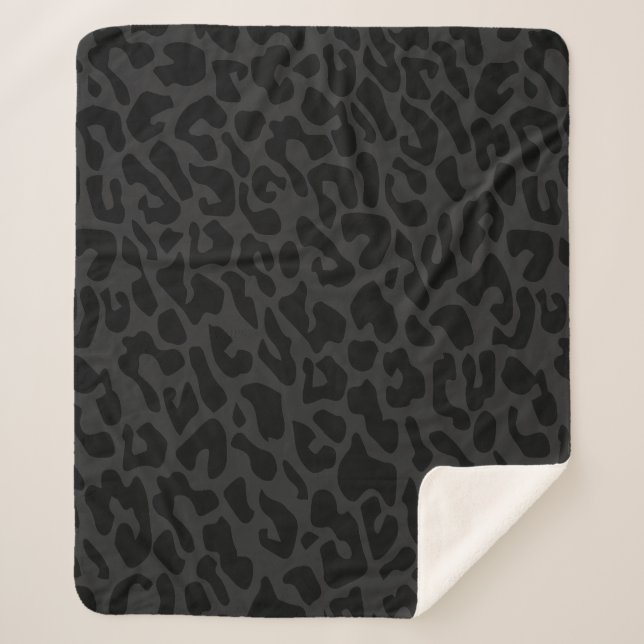 black leopard sherpa blanket (Front)