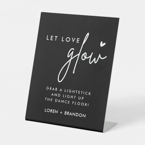 Black Let Love Glow Wedding Glow Stick Sign