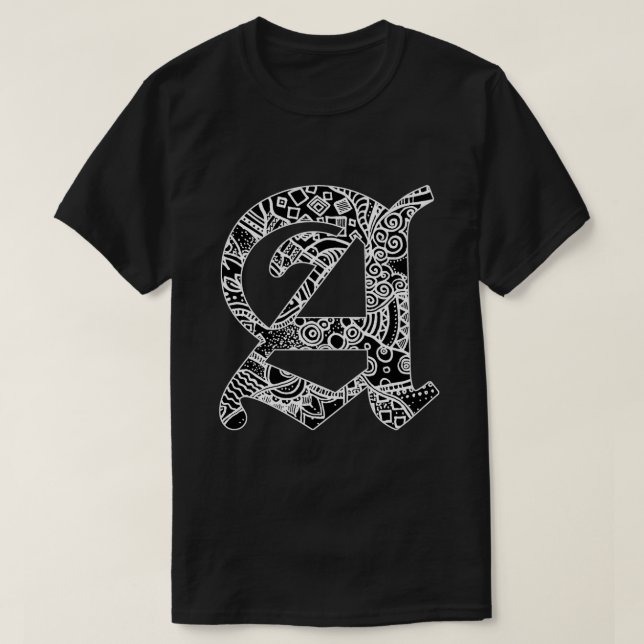 Black letter 'A' in Gothic style  T-Shirt (Design Front)