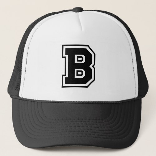 Black Letter B Initial Trucker Hat