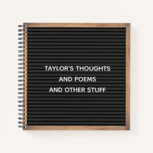 Black Letter Board Marquee Sign Custom Message Notebook