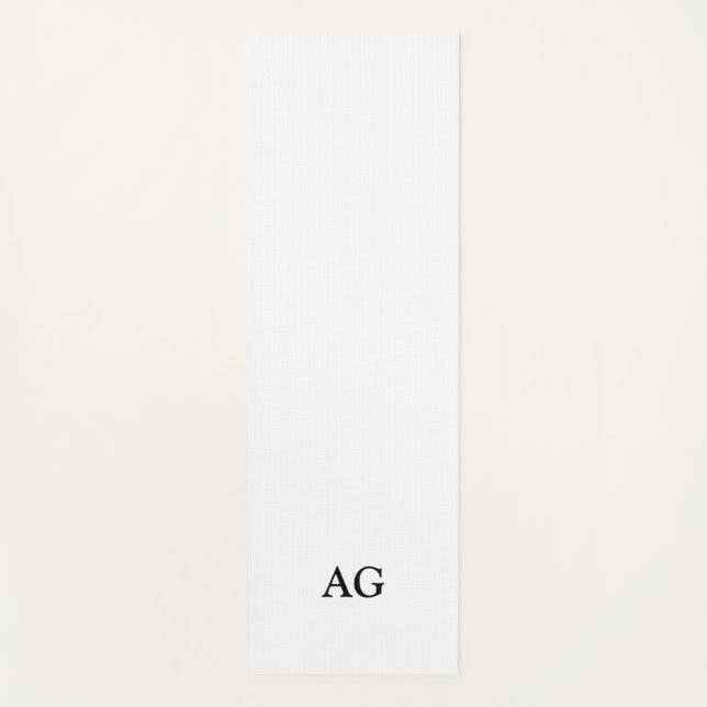 Black Letter Monogrammed Initial Yoga Mat (Front)