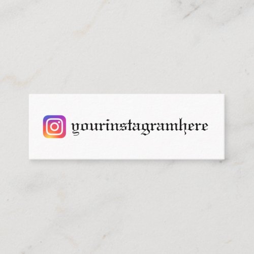 Black Letter Old English Type Instagram Mini Business Card