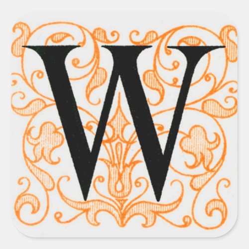 Black Letter W on Gold _ Sticker