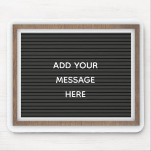 Black Letterboard Marquee Sign Custom Message Mouse Pad