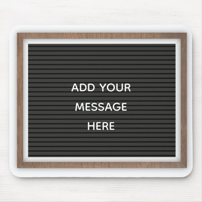 Black Letterboard Marquee Sign Custom Message Mouse Pad (Front)