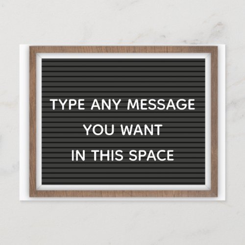 Black Letterboard Marquee Sign Custom Message Postcard