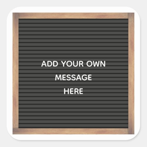 Black Letterboard Marquee Sign Custom Message Square Sticker