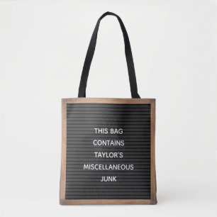 Black Letterboard Marquee Sign Custom Message Tote Bag