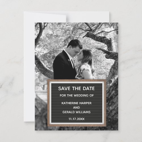 Black Letterboard Sign Photo Save the Date Invitat Invitation