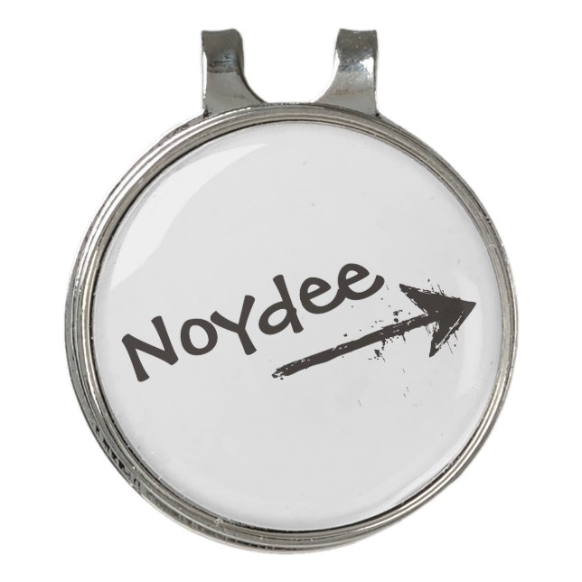 Black Lettering and Arrow on your Golf Hat Clip (Front)