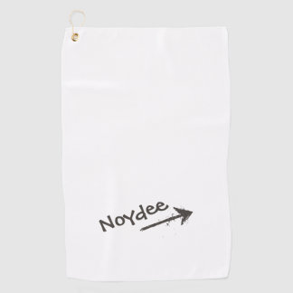 Black Lettering and Arrow on your Golf Towel