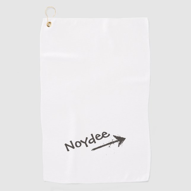 Black Lettering and Arrow on your Golf Towel (Front)