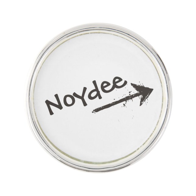 Black Lettering and Arrow on your Lapel Pin (Front)