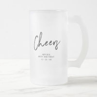 Black Lettering Cheers Adult Birthday Party Favor