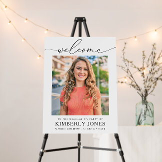 Black Lettering Graduation Party Welcome Sign