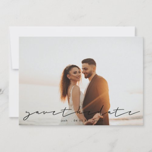 Black Lettering Simple Save the Date Photo Card