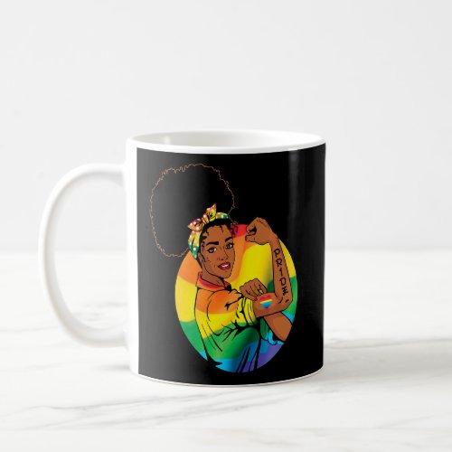 Black Lgbt Girl Power Strong Pin Up Retro Gay Prid Coffee Mug