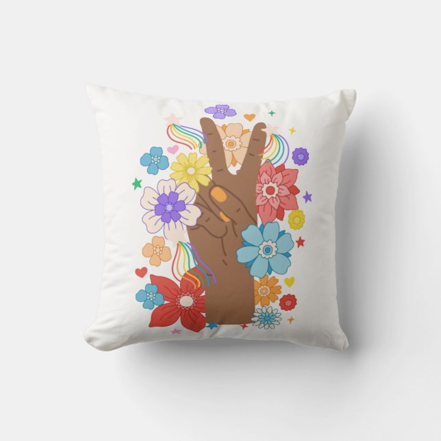 Black LGBTQ Pride Throw Pillow (Front)