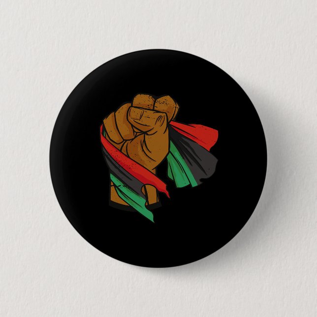Black Liberation Flag Juneteenth Pan African Unia  Button (Front)