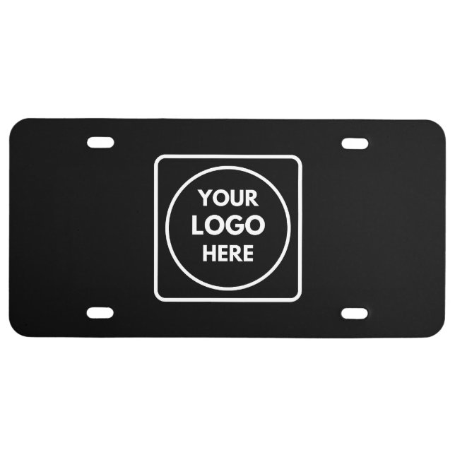 Black License Plate | Custom Modern Business Logo  (Front)