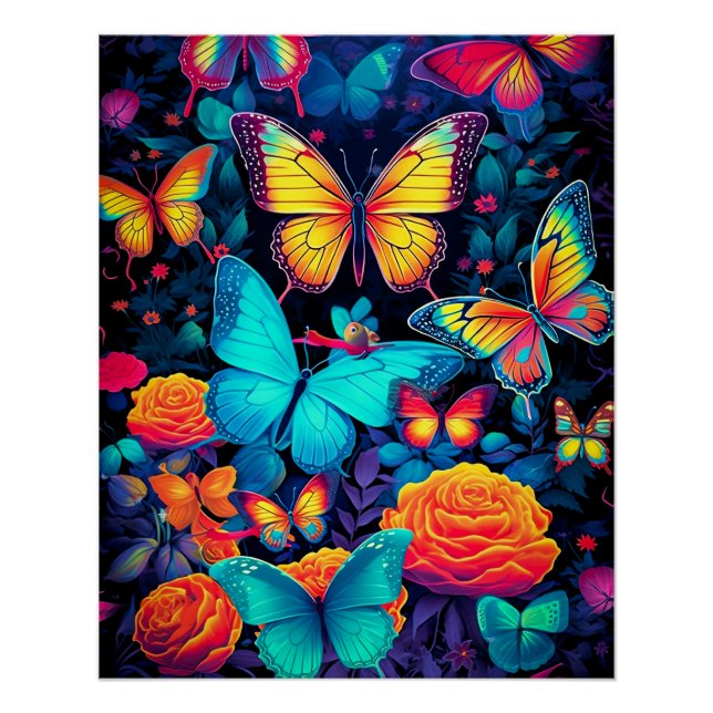 Black Light Butterflies Poster (Front)