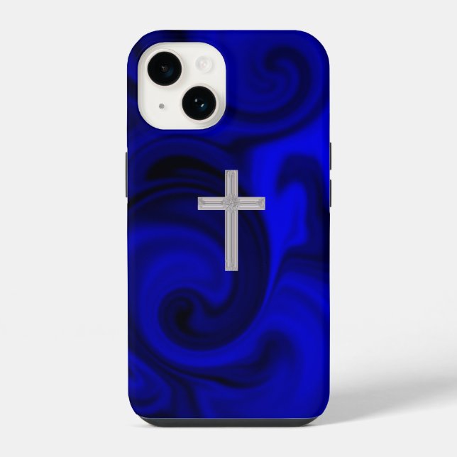 Black Light Crystal Cross High Resolution  Iphone Case (Back)