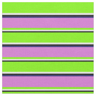 Black, Light Cyan, Green, Orchid & Midnight Blue Fabric