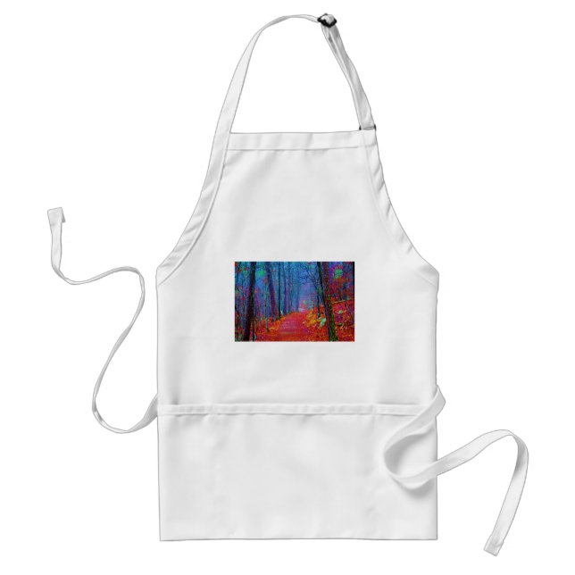 Black Light Forest Oil Painting Adult Apron (Front)